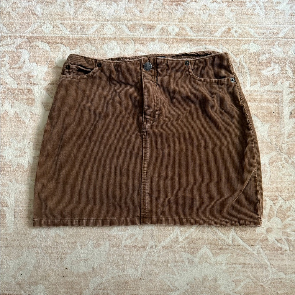 Vintage Brown Corduroy Mini Skirt